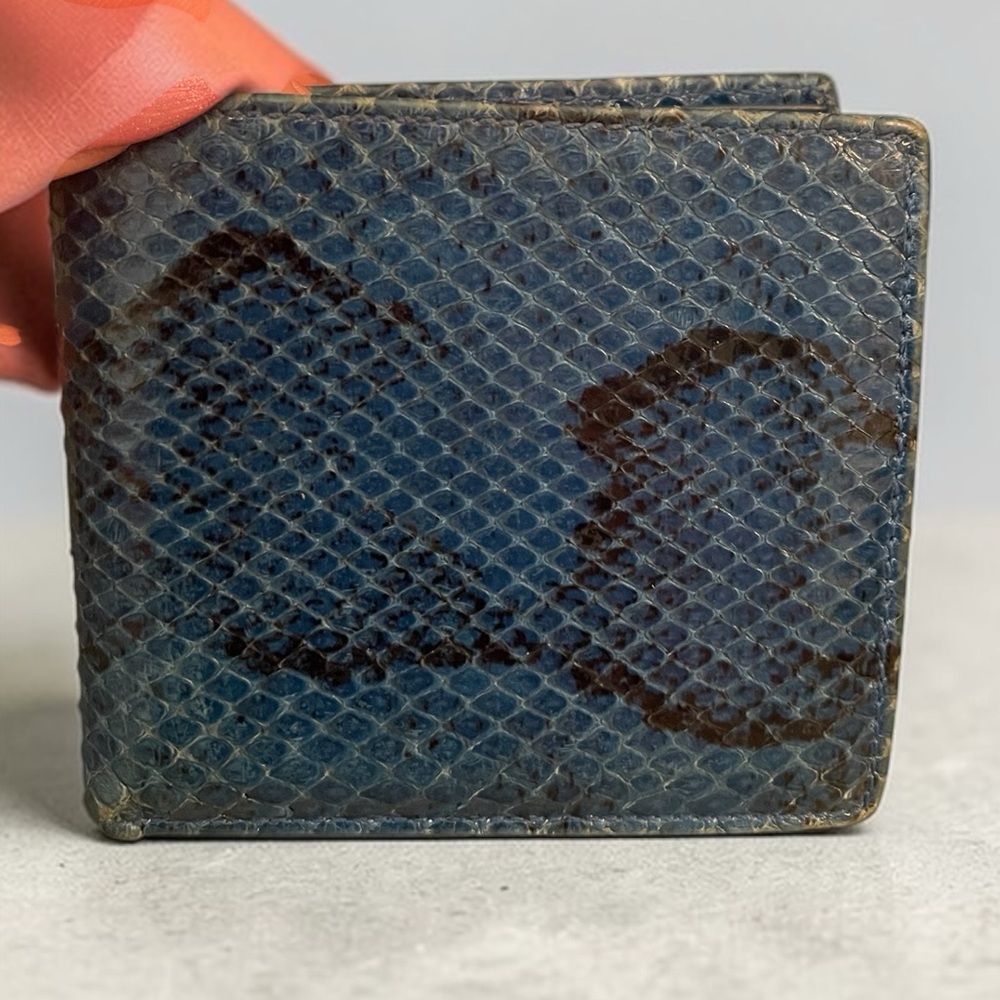 Vintage Gucci Blue Python Leather Wallet - image 1